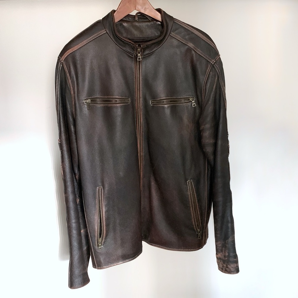 Danier leather men’s moto leather jacket (large)